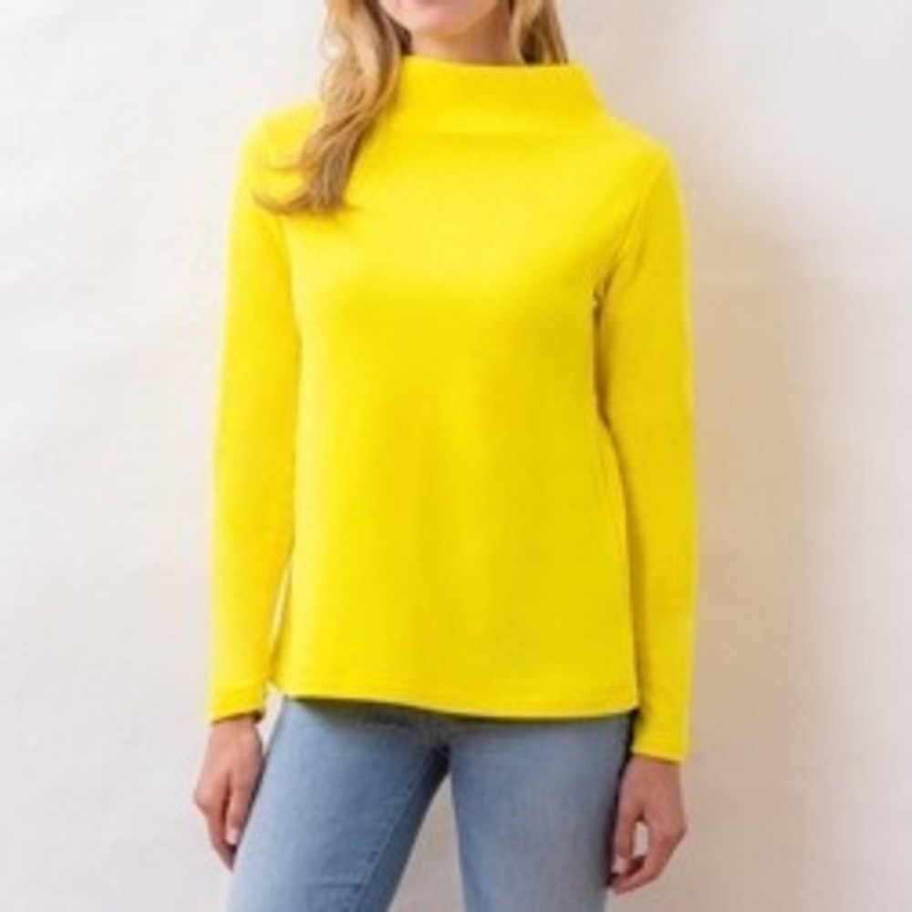 Dudley Stephens Binney Boatneck Sweater Yellow Fleece‎ Long Sleeve Pullover Sz S